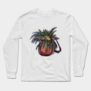 Coffee, Cat, and Houseplants Long Sleeve T-Shirt